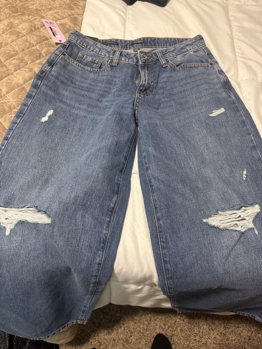 wild fable Distressed Wide-Leg Jeans - Medium Blue